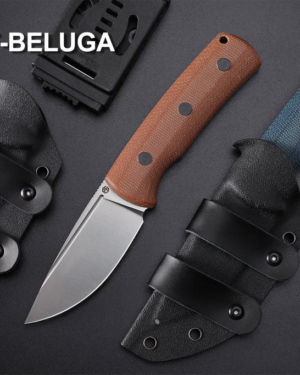 Petrified Fish PFP01F Beluga ,3.62" N690 Satin Blade, 166g G10/Micarta Handle Fixed Blade Knife