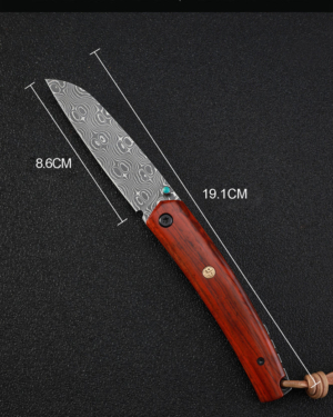 PF719 Thumb stud knife（12C27 or Damascus）Wood Handle