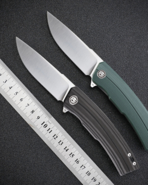 Stock Clearance! Petrified Fish PFP02 Magazine,3.66“ D2 Satin Blade，G10/Micarta/Carbon Fiber 145g folding Knife