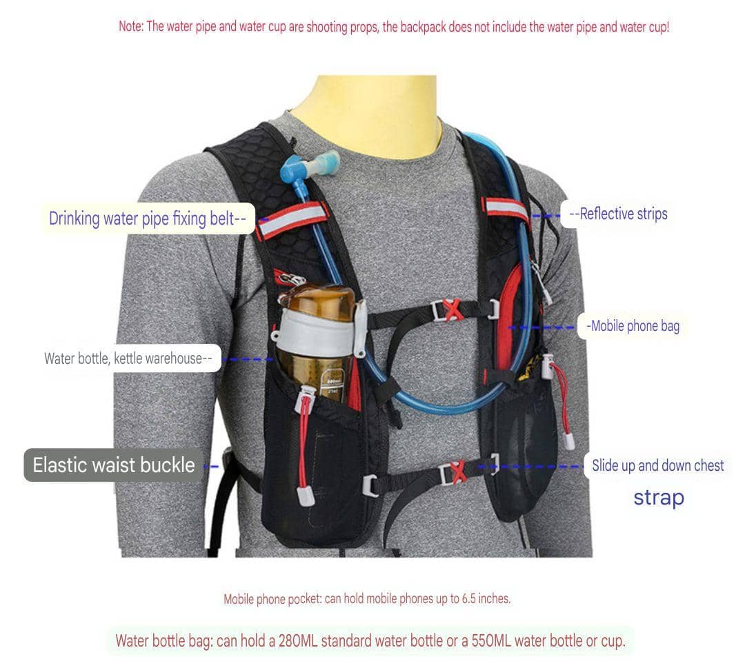 Cross-border 5L marathon off-road bag running bag cycling backpack outdoor water bag backpack men and women cycling bag - Image 3