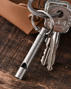 Titanium Emergency Whistle,Survival Safety Whistles Loud up to 120db,EDC Whistles Necklace