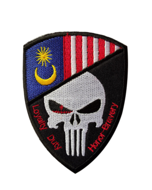 Original Punisher Skull Malaysian Flag Badge Embroidered Velcro Jacket Armband Personalized Cloth Patch
