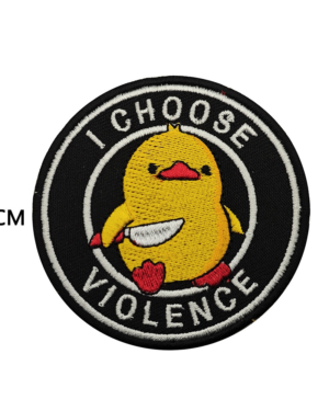 Cute cartoon animals with knife cat duck goose tactical embroidery cloth patch Velcro badge