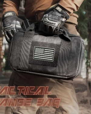 Pistol Case with Lock, 14 x 8 Inches Padded Range Bag Handgun Bag for Full-Size Handguns and Magazines Storage Bag