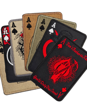 poker card Ace of spades the death card embroidery Velcro clothing patch spade ace poker skull morale badge cloth patch hot sale