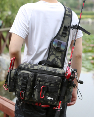 Tactical bag multifunctional plug-in waist bag outdoor fishing large capacity high-end single shoulder crossbody 600D nylon Material