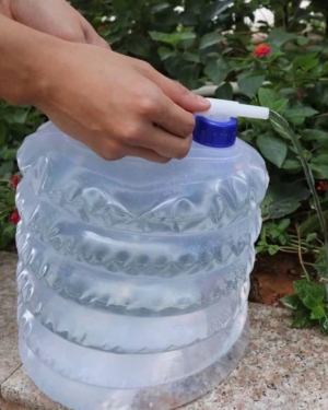 PE collapsible/foldable water container, 15L, 10L dan 5L, sangat sesuai untuk dibawa ke camping atau sebarang persediaan kecemasan