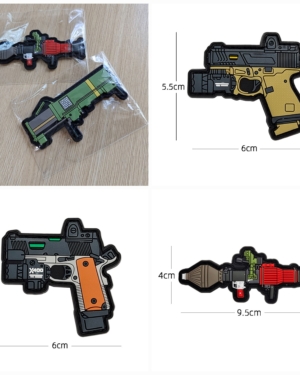 3D PVC COMPATITION GUN VELCRO PATCH/BADGE