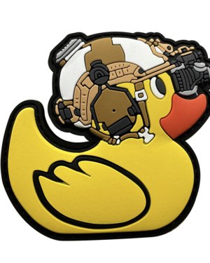 Tactical yellow duck with fast helmet attacthment velcro 3D PVC Patch/badge