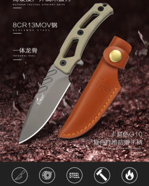 Enlan New EG003 Fixed Blade Knife 8Cr13MoV G10 Handle Outdoor Camping Hunting Survive Tactics Military Straight Knives EDC Tools