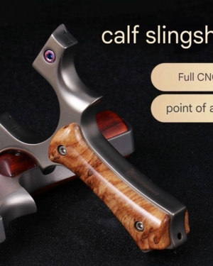 9025 Stainless steel calf clip flat leather slingshot full CNC, 1 SET DENGAN GETAH DAN SEDIKIT MUDBALL