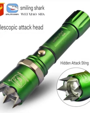 Smiling Shark A90 Self-Defense Flashlight Super Bright Long-Range LED Light Patrol Light with Telescopic Attack Head Adjustable Focus