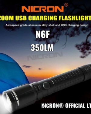 USB Rechargeable Flashlight NICRON N6F 350Lm -5W Focus & Magnet