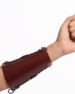 Archery arm guard traditional recurve bow cowhide hand guard