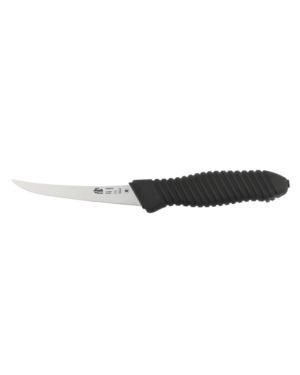 The MORA FROST CB5MF-ER is a curved, narrow boning knife with a 13 cm (approx. 5-inch) semi-flexible blade, designed for the meat industry and professional kitchens